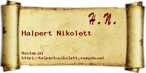 Halpert Nikolett névjegykártya